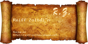 Reiff Zoltán névjegykártya